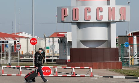 The border crossing point in Hoptivka near Kharkiv, Ukraine on 18 March 2020.