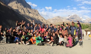 Time for a breather during football practice in Shimsal.