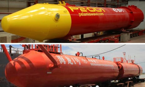 Pelamis’s product (above) and the Chinese one.