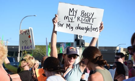 Abortion rights supporters protest in Scottsdale earlier this month.