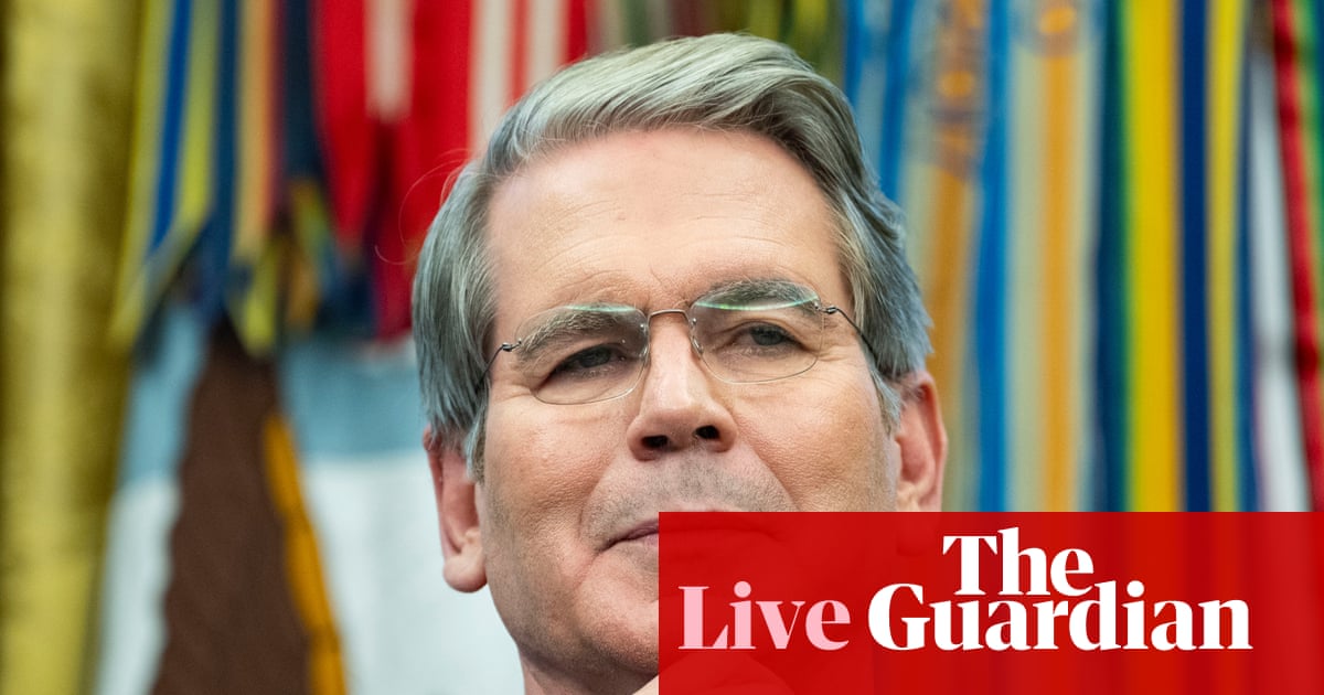US treasury secretary praises ‘manufacturing renaissance’ as Trump tariffs snap into effect – live updates