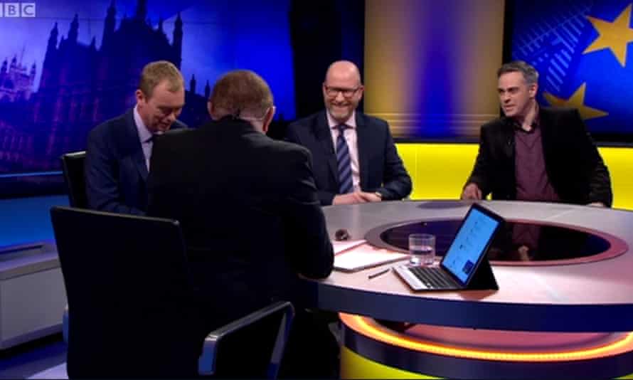 Tim Farron, Paul Nuttall and Jonathan Bartley are interviewed by Andrew Neil.