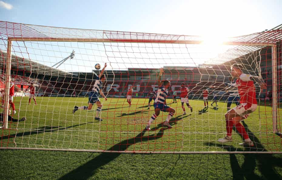Michael Morrison celebrates after scoring Reading’s winner at Rotherham last month.