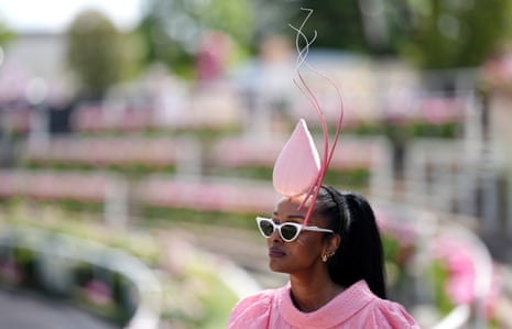 A racegoer arriving early at the track on day two of Royal Ascot.