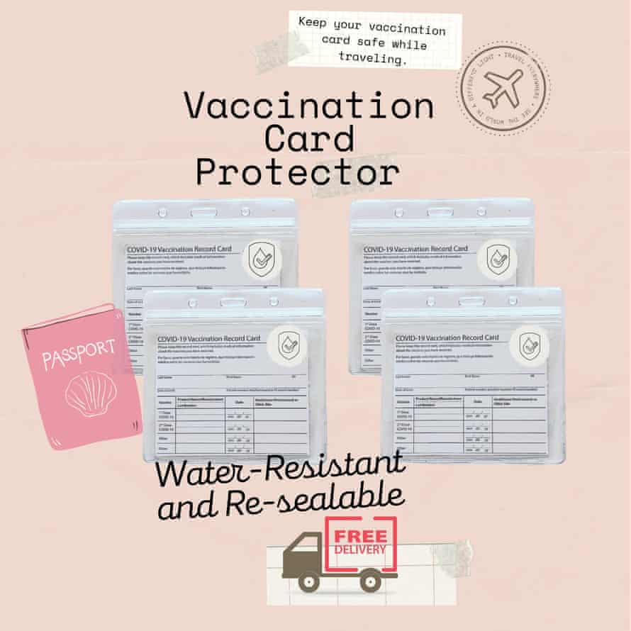 Vaccination card holder protectors from MomsMaskShop.