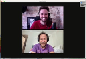 Screen shot of Zoom recording of podcast.