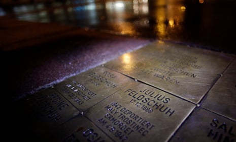 A memorial stone commemorating Holocaust victims in Vienna, Austria