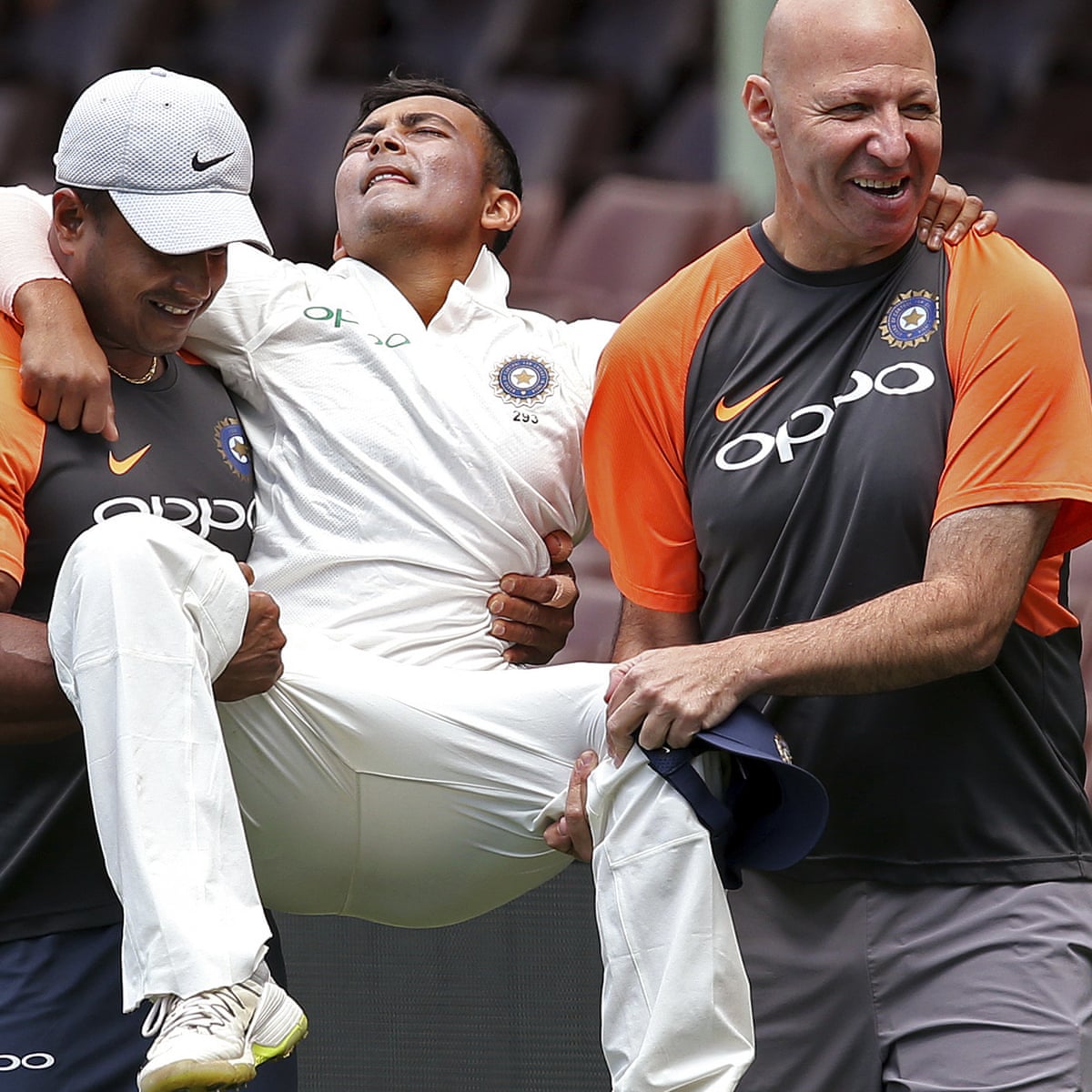 India Opener Prithvi Shaw Ruled Out Of First Test With Freakish Injury Sport The Guardian