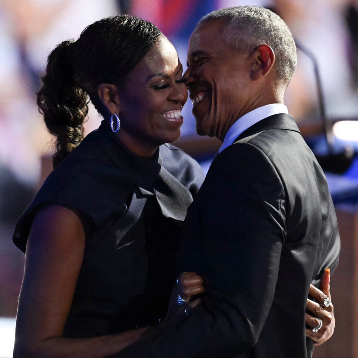 Barack And Michelle Obama Hugging