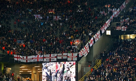 England fans during the friendly defeat to Germany in Dortmund in March.