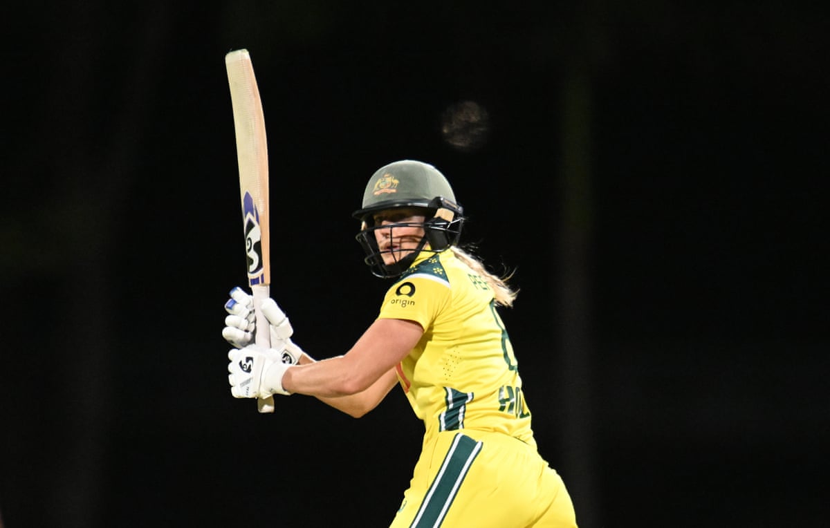 Ellyse Perry in action against Bangladesh at Allan Border Field in Brisbane.