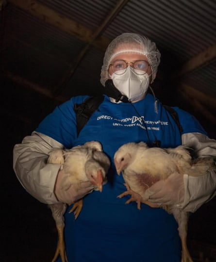 Zoe Rosenberg holding chickens
