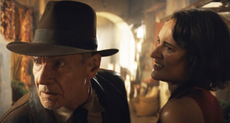 Harrison Ford and Phoebe Waller-Bridge in Indiana Jones and the Dial of Destiny. Lucasfilm Ltd