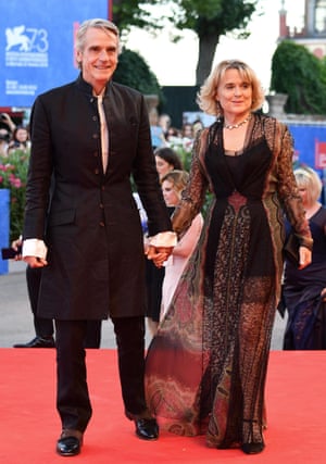 Jeremy Irons and Sinead Cusack in matching black.