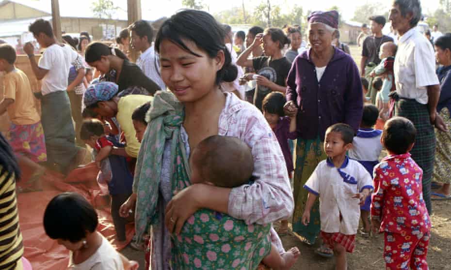 Refugees in Myitkyina, Kachin state, northern Myanmar.
