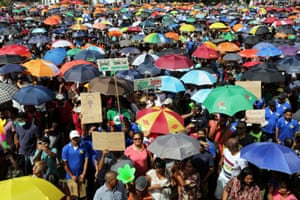 Protestors demonstrate against corruption in the government of President Desi Bouterse in Paramaribo, Suriname on 17 February 2020.