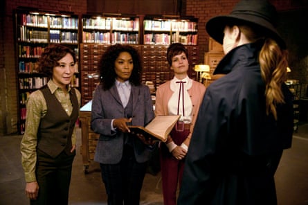 With Michelle Yeoh and Carla Gugino in Gunpowder Milkshake.
