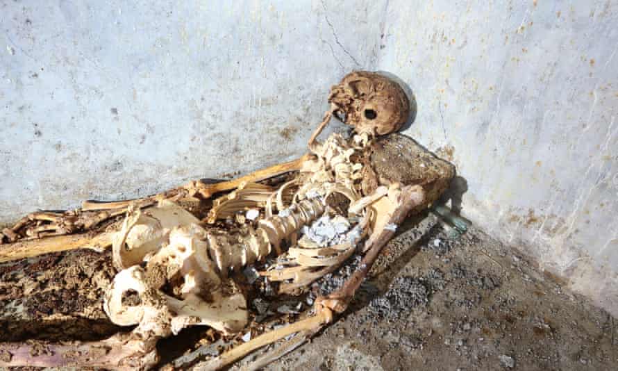 The partially mummified remains of a freed slave found at Pompeii’s Porta Sano.