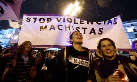 Women campaign against gender violence in Madrid