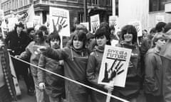 Turbulent times … young unemployed demonstrators in November 1981.