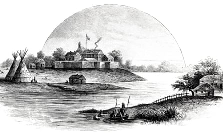 A 19th-century illustration showing Chicago in 1831.