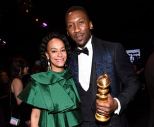 Mahershala Ali at the Golden Globes on 6 January with his wife Amatus Sami-Karim