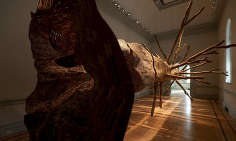 A hemlock tree from reclaimed cedar, created by John Grade at the recently reopened Renwick Gallery.