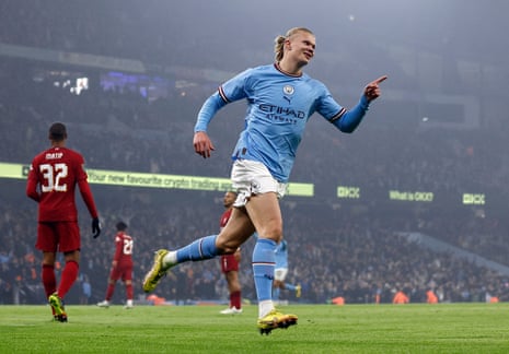 Erling Braut Haaland celebrates the goal.