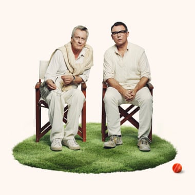 'Cricket and drama both work through metaphor' … Stephen Tompkinson as Samuel Beckett and Andrew Lancel as Harold Pinter in Stumped.