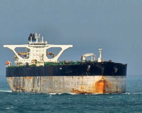 The vessel tanker Bella 1 at Singapore Strait, after U.S. officials say the US Coast Guard pursued an oil tanker in international waters near Venezuela.