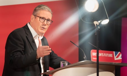 Keir Starmer gives a speech on Labour’s plans for the arts and creative industries in March 2024 in London.