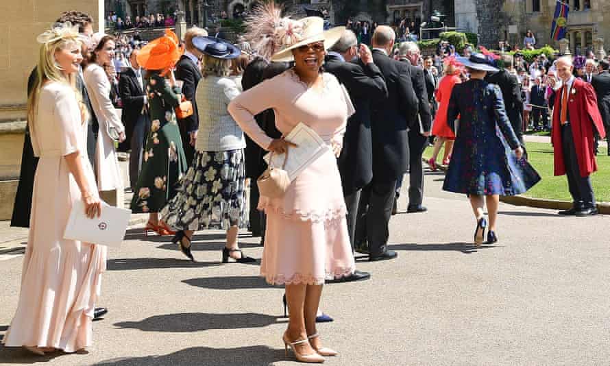 Oprah Winfrey attends the wedding of Prince Harry and Meghan Markle in Windsor on 19 May.