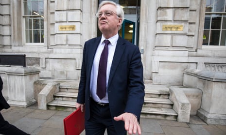 David Davis leaving the Cabinet Office in Whitehall. 