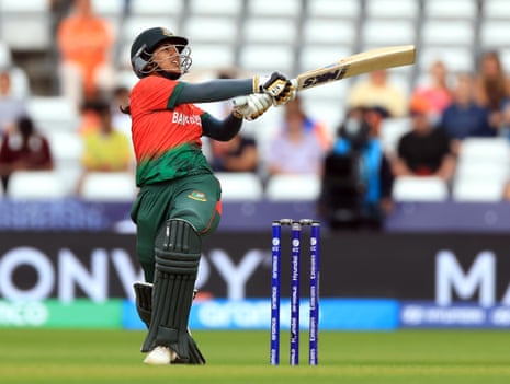 Bangladesh's Juairiya Ferdous hits a boundary.
