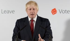 Former London Mayor Boris Johnson speaks during a press conference in central London