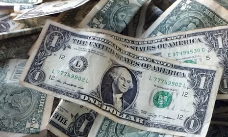 A pile of dollar bills