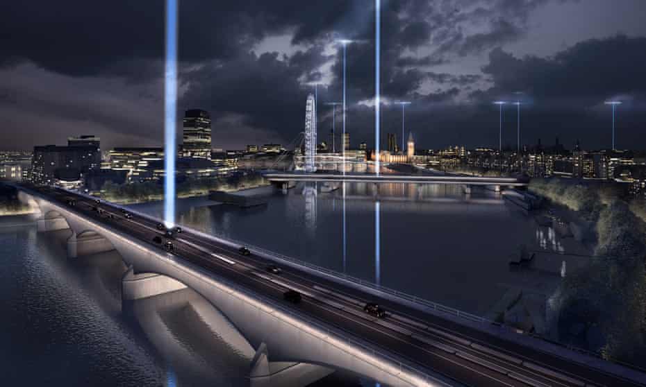 Beam me up... One of the proposals to light up the bridges along the Thames, by Diller Scofidio + Renfro.