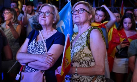 Supporters of conservative People's party) gather in Madrid.