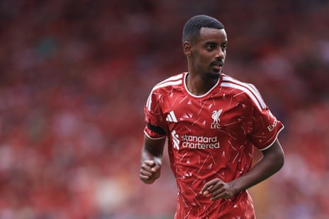 Alexander Isak of Liverpool during the pre-season friendly match between Liverpool FC and AS Monaco at Anfield on Sunday.
