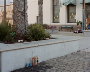 Anibal Andres Ramirez’s body was found on a bench in East Oakland in this plaza near Foothill Blvd and Seminary Ave on 10 October 2017.