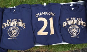 The T shirt sellers outside the Etihad are in confident mood that the title will be clinched today.