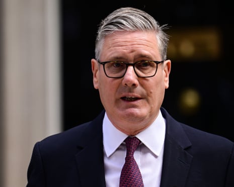Prime minister Keir Starmer announces his resignation outside 10 Downing Street in London.