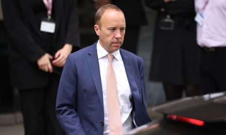 Former health secretary Matt Hancock leaves after giving evidence at the UK Covid inquiry.