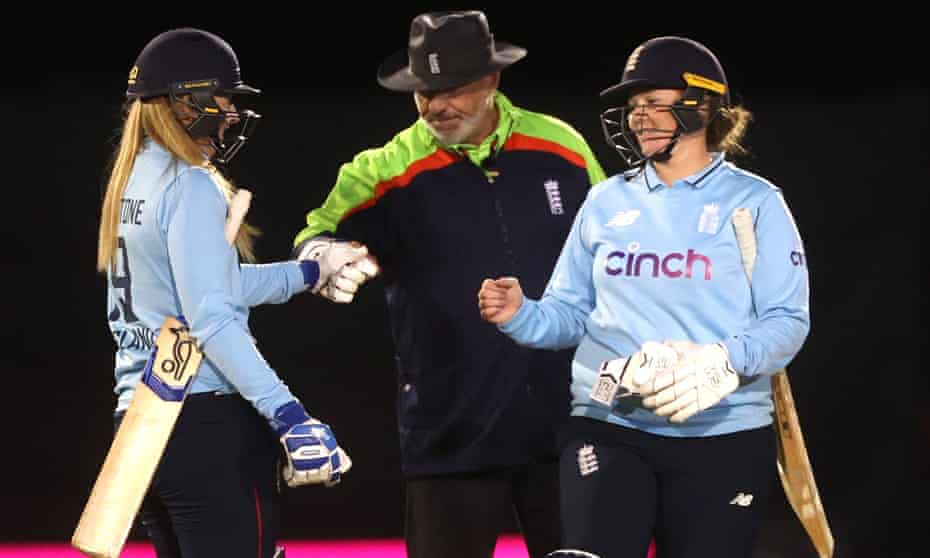 Sophie Ecclestone (left) and Anya Shrubsole helped England to victory in the final over.