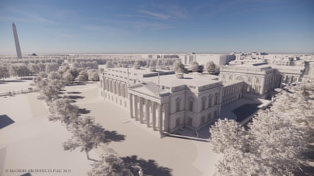 A rendering of the White House ballroom.