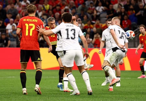 Leandro Trossard scores his and Belgium’s second goal.