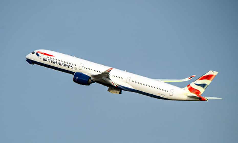 British Airways flight BA001 takes off from Heathrow, bound for New York, on Monday.