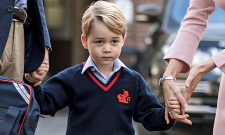 Prince George on the way to school