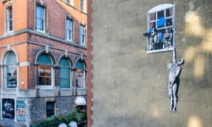 The Well Hung Lover, by Banksy, in Bristol.