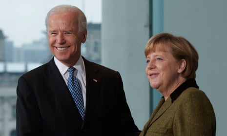 Joe Biden with Angela Merkel.